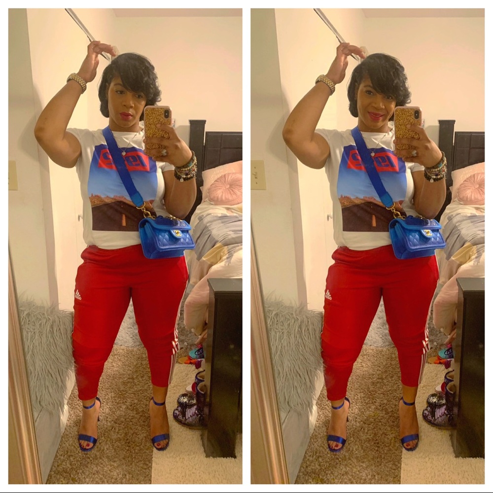 Red 3 Striped Joggers